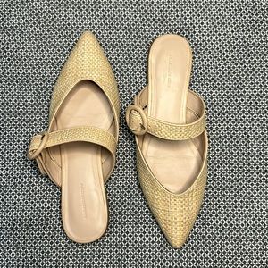 Something Navy Size 7 Raffia Mules